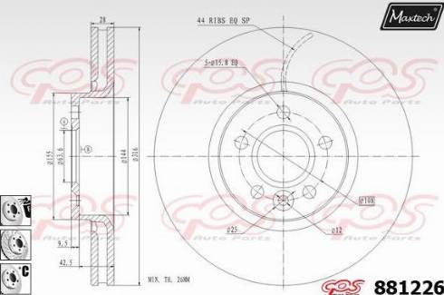 Maxtech 881226.6980 - Гальмівний диск avtolavka.club