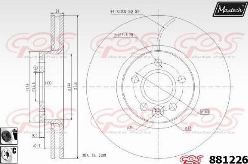 Maxtech 881226.6060 - Гальмівний диск avtolavka.club