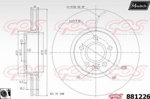 Maxtech 881226.0060 - Гальмівний диск avtolavka.club