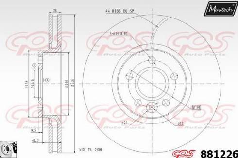 Maxtech 881226.0080 - Гальмівний диск avtolavka.club