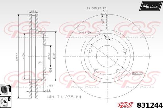 Maxtech 881226 - Гальмівний диск avtolavka.club