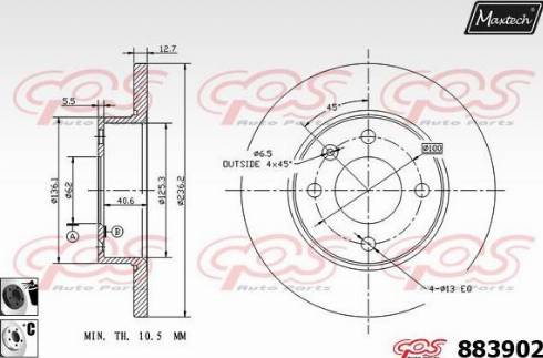 Maxtech 883902.6060 - Гальмівний диск avtolavka.club