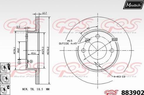 Maxtech 883902.6880 - Гальмівний диск avtolavka.club