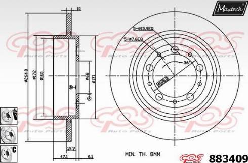 Maxtech 883409.6880 - Гальмівний диск avtolavka.club