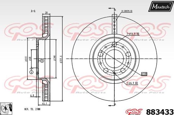 Maxtech 883419 - Гальмівний диск avtolavka.club