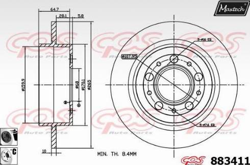 Maxtech 883411.6060 - Гальмівний диск avtolavka.club