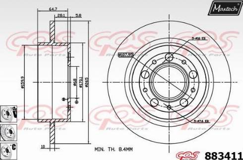 Maxtech 883411.6880 - Гальмівний диск avtolavka.club