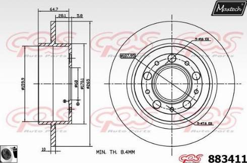 Maxtech 883411.0060 - Гальмівний диск avtolavka.club