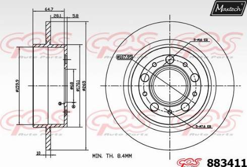 Maxtech 883411.0000 - Гальмівний диск avtolavka.club