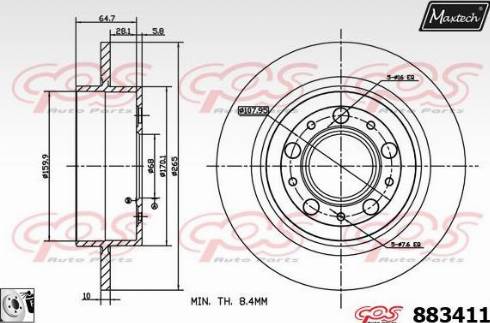 Maxtech 883411.0080 - Гальмівний диск avtolavka.club