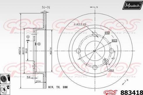 Maxtech 883418.6060 - Гальмівний диск avtolavka.club