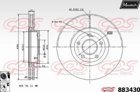 Maxtech 883430.6060 - Гальмівний диск avtolavka.club