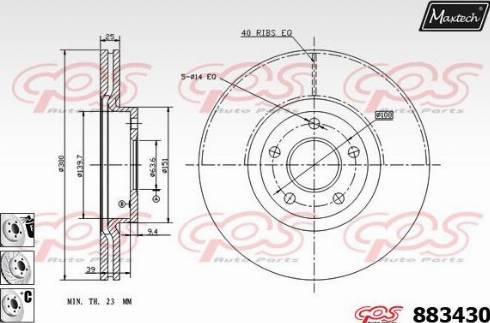 Maxtech 883430.6880 - Гальмівний диск avtolavka.club