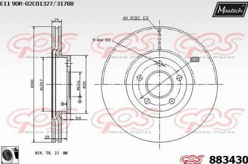 Maxtech 883430.0060 - Гальмівний диск avtolavka.club