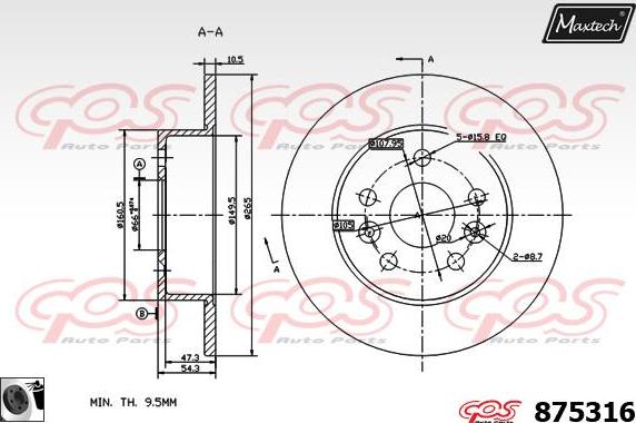 Maxtech 883433 - Гальмівний диск avtolavka.club