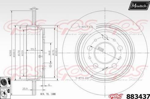 Maxtech 883437.6060 - Гальмівний диск avtolavka.club