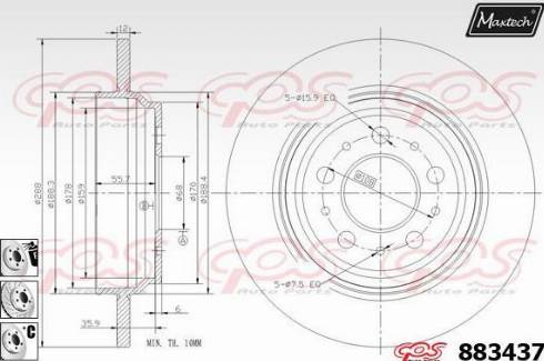 Maxtech 883437.6880 - Гальмівний диск avtolavka.club