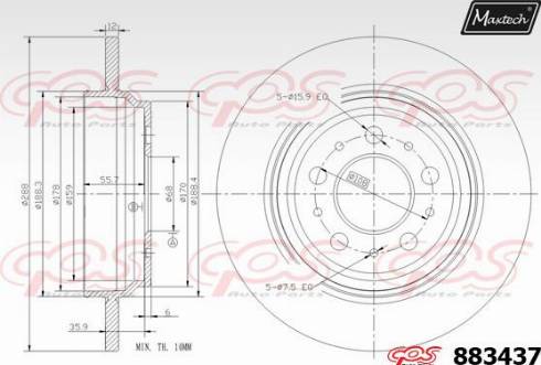 Maxtech 883437.0000 - Гальмівний диск avtolavka.club