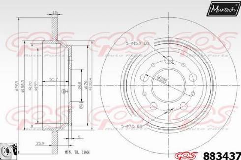 Maxtech 883437.0080 - Гальмівний диск avtolavka.club