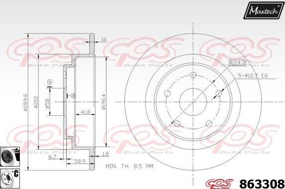 Maxtech 883437 - Гальмівний диск avtolavka.club