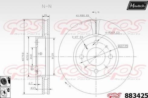 Maxtech 883425.6060 - Гальмівний диск avtolavka.club