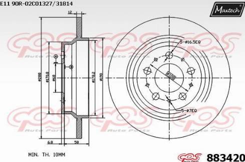 Maxtech 883420.0000 - Гальмівний диск avtolavka.club