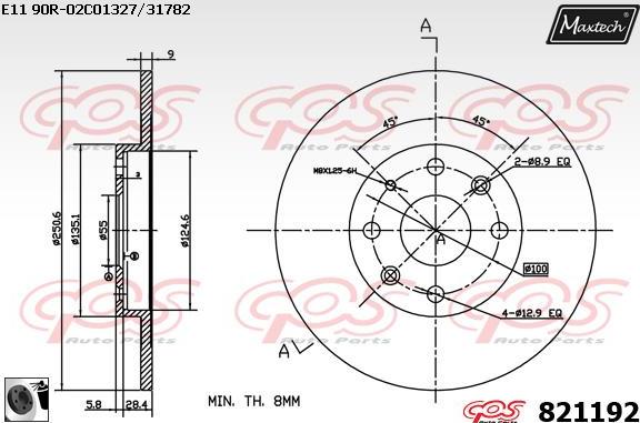 Maxtech 883420 - Гальмівний диск avtolavka.club