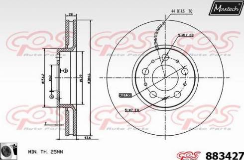 Maxtech 883427.0060 - Гальмівний диск avtolavka.club