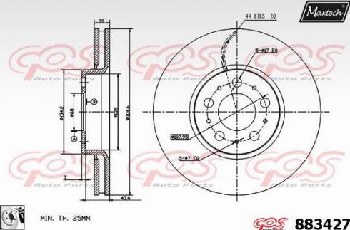 Maxtech 883427.0080 - Гальмівний диск avtolavka.club