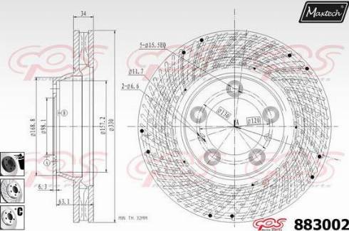 Maxtech 883002.6260 - Гальмівний диск avtolavka.club