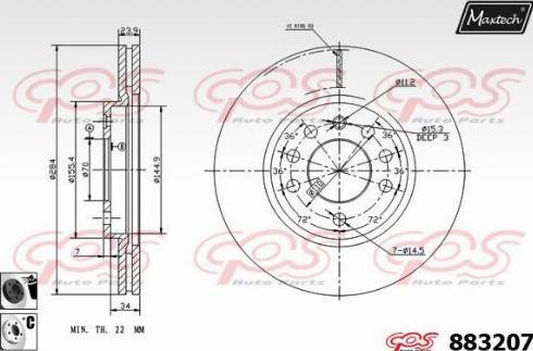 Maxtech 883207.6060 - Гальмівний диск avtolavka.club