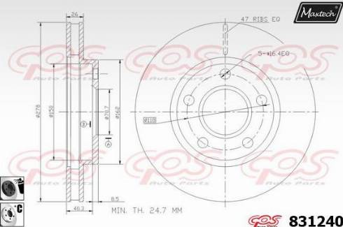 Maxtech 831240.6060 - Гальмівний диск avtolavka.club