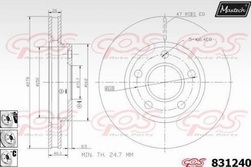 Maxtech 831240.6880 - Гальмівний диск avtolavka.club