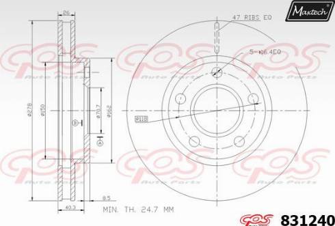 Maxtech 831240.0000 - Гальмівний диск avtolavka.club