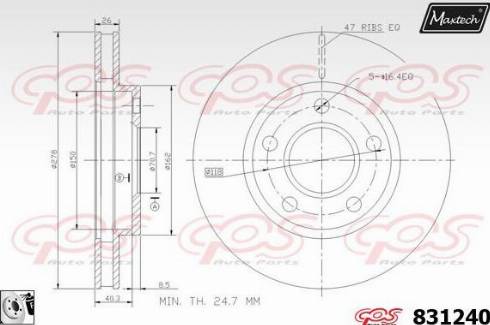 Maxtech 831240.0080 - Гальмівний диск avtolavka.club