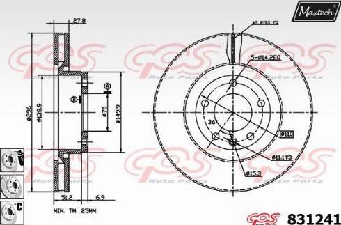 Maxtech 831241.6880 - Гальмівний диск avtolavka.club