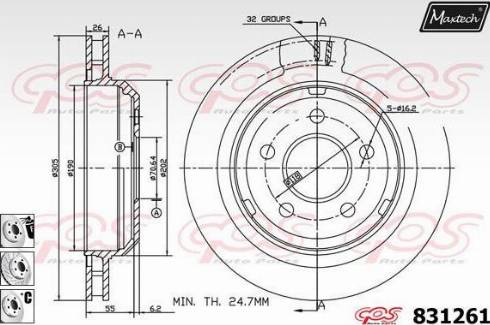 Maxtech 831261.6980 - Гальмівний диск avtolavka.club