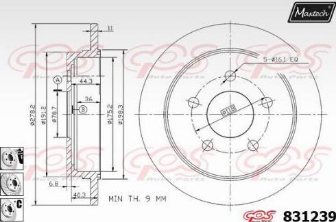 Maxtech 831239.6980 - Гальмівний диск avtolavka.club