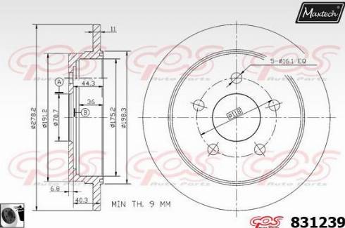 Maxtech 831239.0060 - Гальмівний диск avtolavka.club