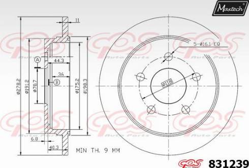 Maxtech 831239.0000 - Гальмівний диск avtolavka.club