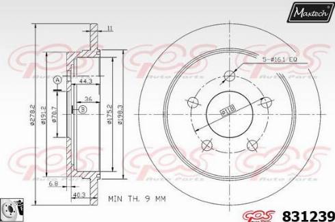 Maxtech 831239.0080 - Гальмівний диск avtolavka.club