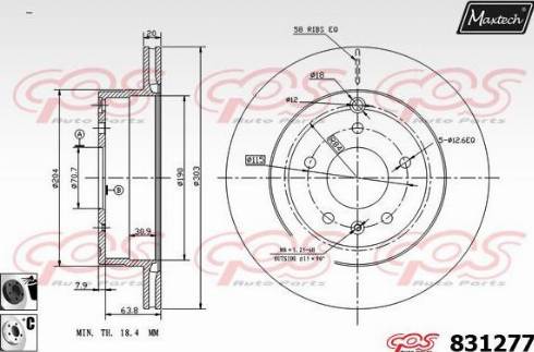 Maxtech 831277.6060 - Гальмівний диск avtolavka.club