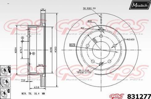 Maxtech 831277.6880 - Гальмівний диск avtolavka.club