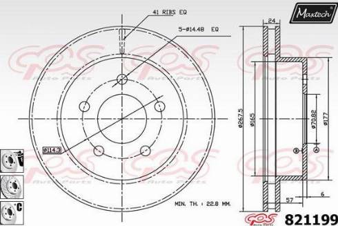 Maxtech 821199.B980 - Гальмівний диск avtolavka.club