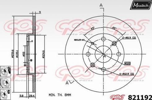 Maxtech 821192.6880 - Гальмівний диск avtolavka.club