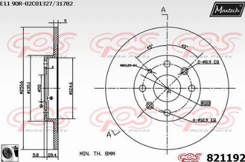 Maxtech 821192.0060 - Гальмівний диск avtolavka.club