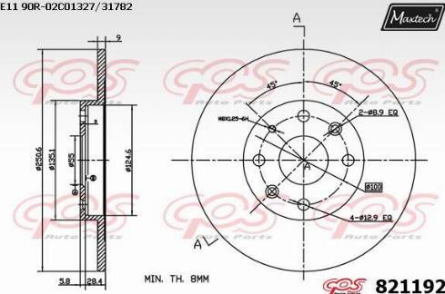 Maxtech 821192.0000 - Гальмівний диск avtolavka.club