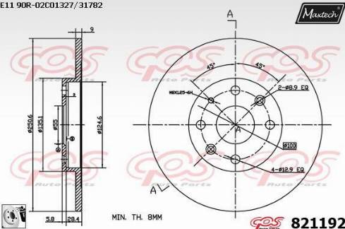 Maxtech 821192.0080 - Гальмівний диск avtolavka.club