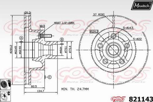 Maxtech 821143.6060 - Гальмівний диск avtolavka.club