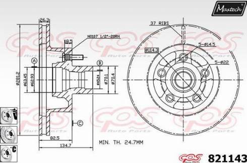 Maxtech 821143.6980 - Гальмівний диск avtolavka.club